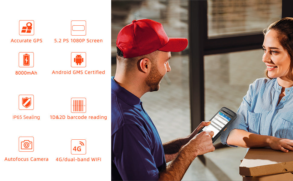 Portable Logistics Handheld PDA Android 13 4G RAM 64G ROM Barcode Scanner 4G LTE WiFi Rugged Data Collector Chainway C72