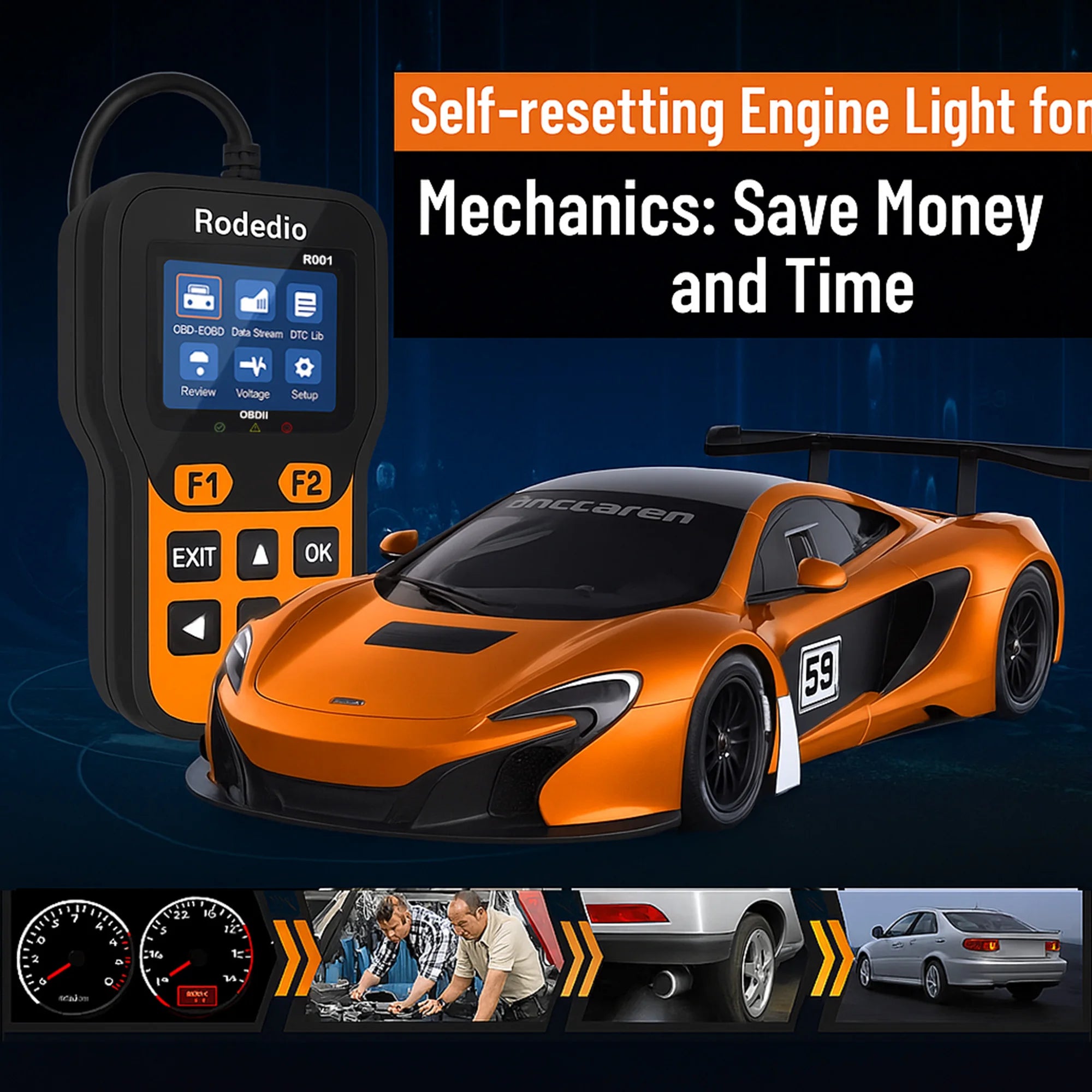 OBD2 Scanner -USB-Powered Real-Time Diagnostic Tool, Suitable for Most Cars' Engine Check Engine Light Check, No Battery Needed