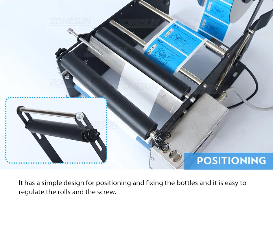 ZONESUN Semi Automatic Round Bottle Labeling Machine Stamp Dispenser Target Pasters Label Sticker Bottle Labeler ZS-TB16P