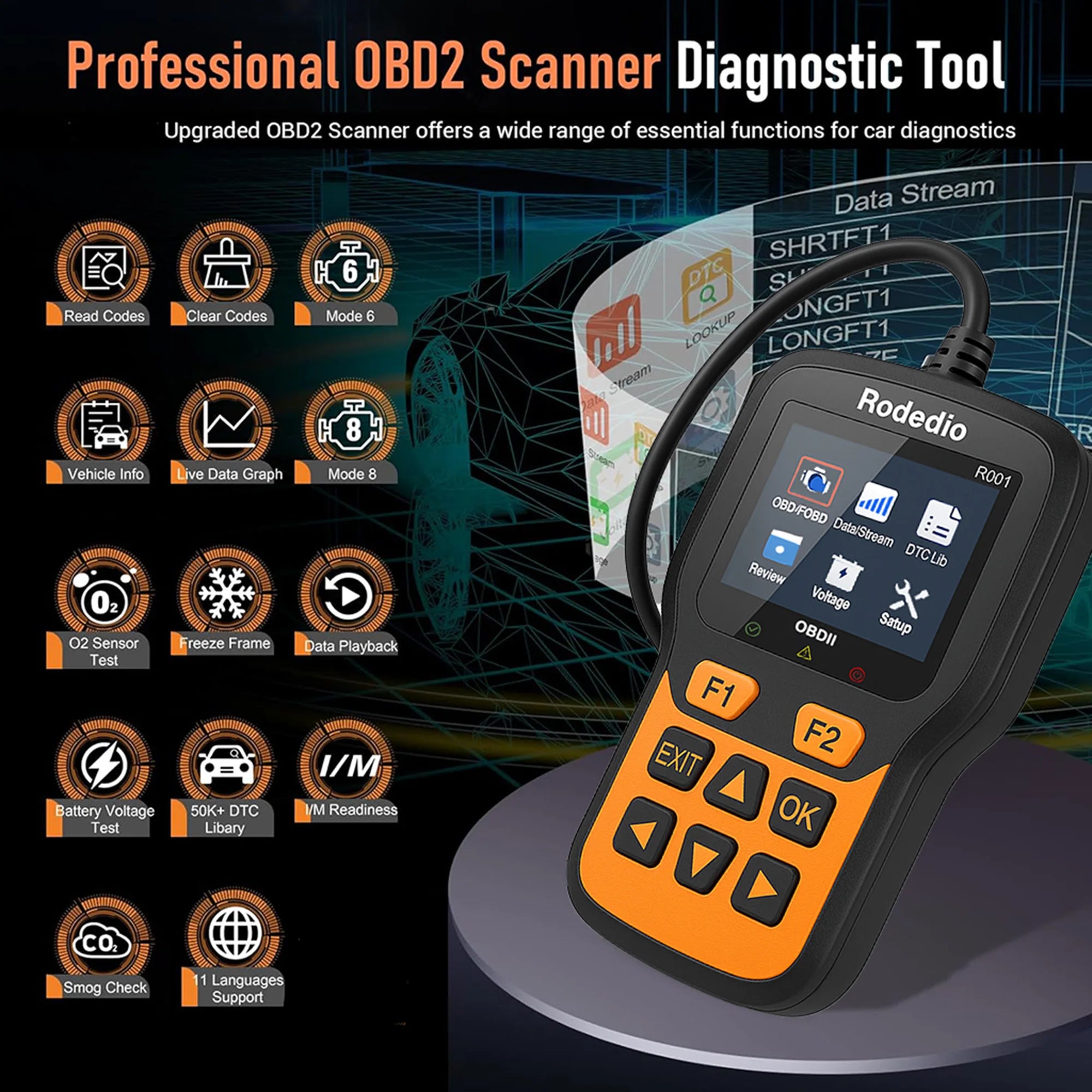 OBD2 Scanner -USB-Powered Real-Time Diagnostic Tool, Suitable for Most Cars' Engine Check Engine Light Check, No Battery Needed