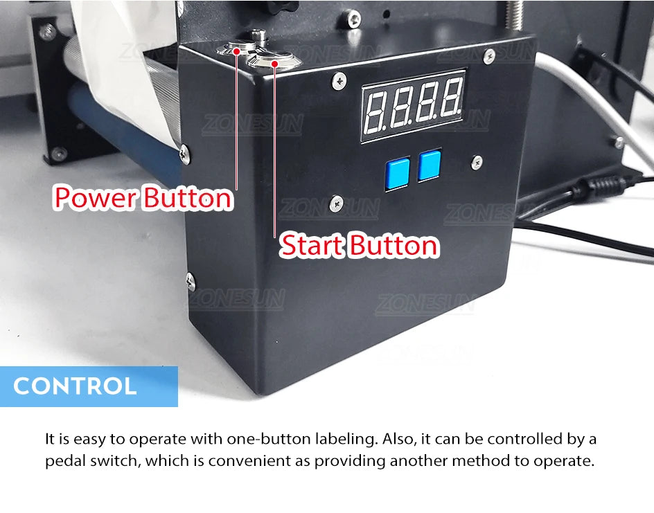 ZONESUN Semi Automatic Round Bottle Labeling Machine Stamp Dispenser Target Pasters Label Sticker Bottle Labeler ZS-TB16P