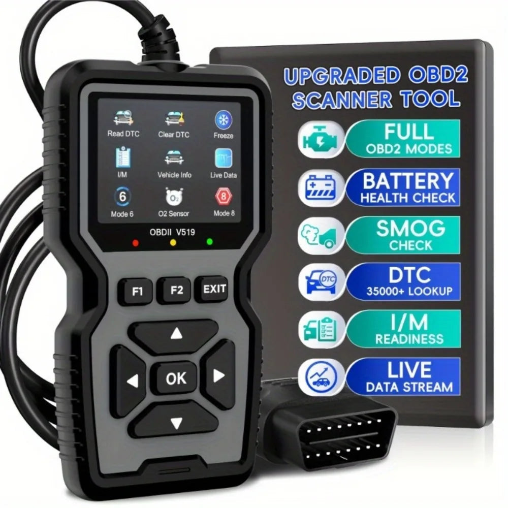 2025 V519 Professional OBD2 Scanner - USB-powered, real-time data diagnostic tool for checking engine lights in most cars