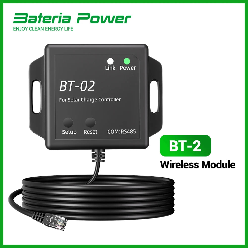 BT-2 Wireless Module,Realize Real-time Monitor & Parameter Setting via RJ45 Communication Port, Compatible with MPPT 60/80/100