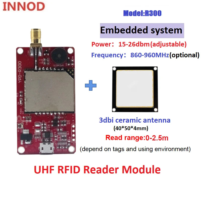 R300 RFID UHF Reader Module for ESP32 Raspberry Pi Arduino | UHF Access Control TTL UART | Free SDK Included