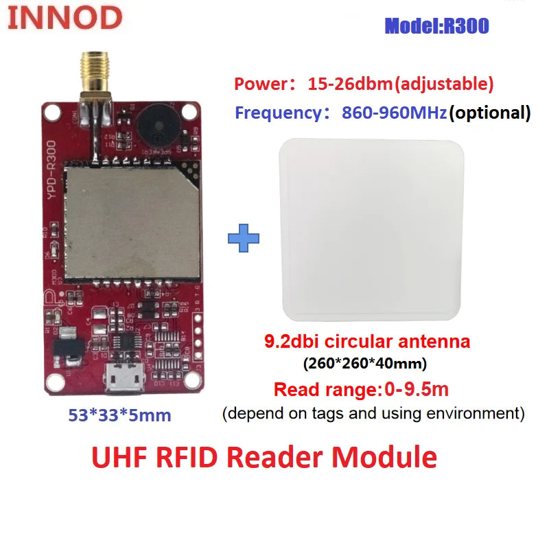 R300 RFID UHF Reader Module for ESP32 Raspberry Pi Arduino | UHF Access Control TTL UART | Free SDK Included