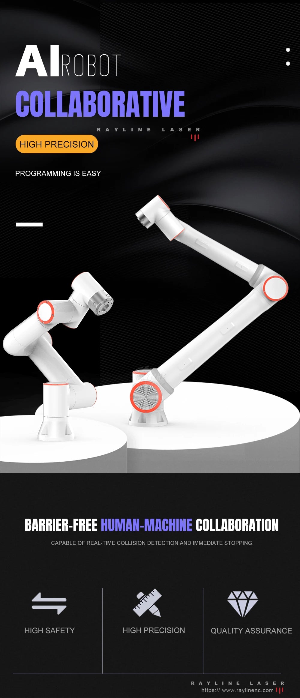 10kg Payload Collaborative Robot 6 Axis Industrial Robotic Arm Palletizing Welding Cobot
