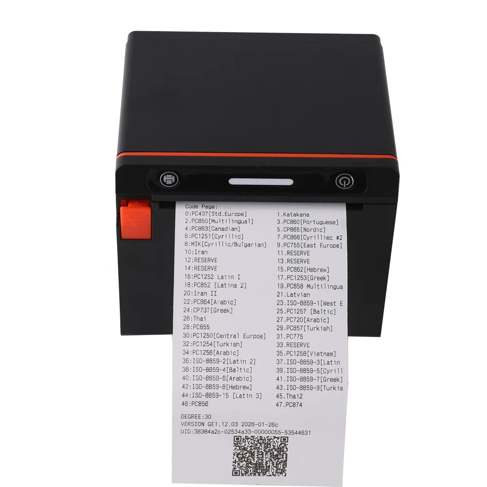 Tablets Printer Options 80mm 72Mm Print Width High Speed 260Mm/S Usb Bluetooth Lan Wi-Fi Barcode Auto Cutter