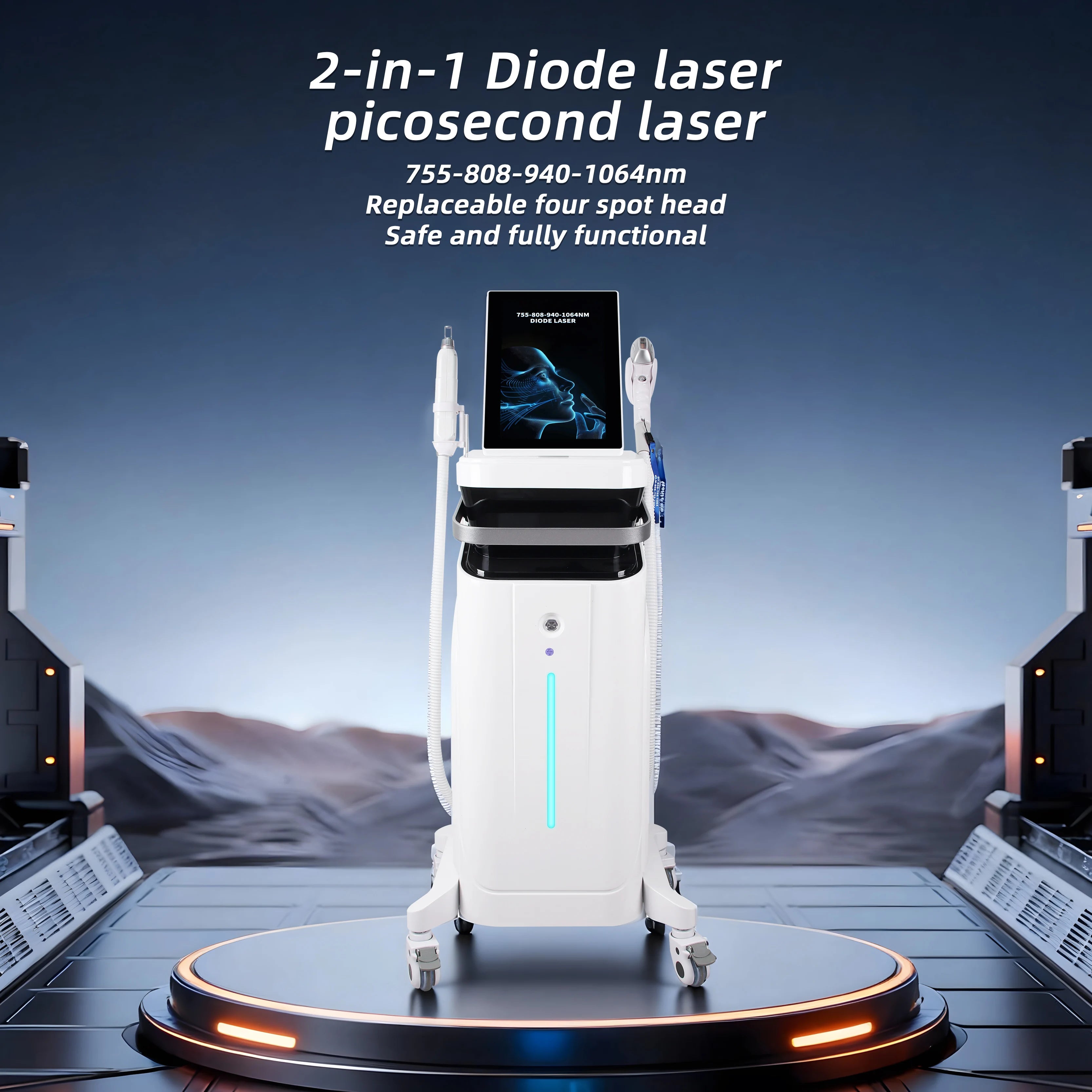 OME D639 Portable Non-Invasive Pico CO2 Oxygen Hair Removal & Skin Rejuvenation Firming Device-Safe Whole Body Use