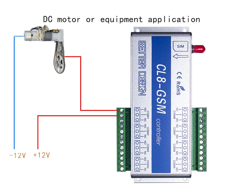 GSM Switch SMS controller 4 relays output GSM Garage Door CL8-GSM Great for control of home electrical devices
