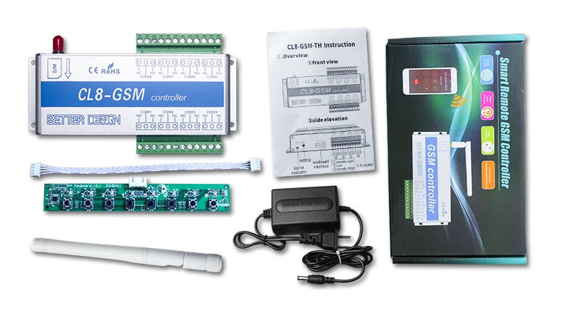GSM Switch SMS controller 4 relays output GSM Garage Door CL8-GSM Great for control of home electrical devices