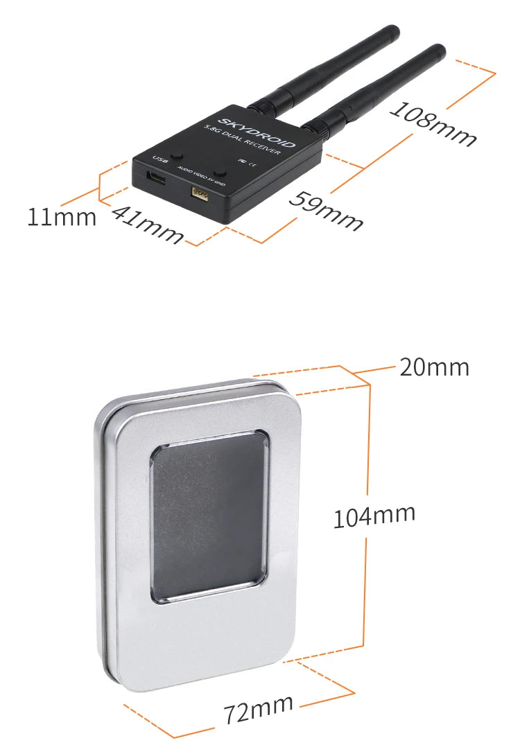 Skydroid 5.8Ghz 150CH True Diversity UVC OTG Smartphone FPV Receiver for Android Tablet PC VR Headset FPV System RC