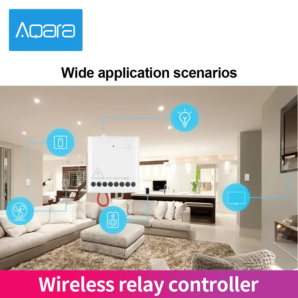 Aqara Two-way Control Module Wireless Relay Switch Controller 2 Channels Work For Mi Jia Mi Homeapp Home Kit Smart Timer