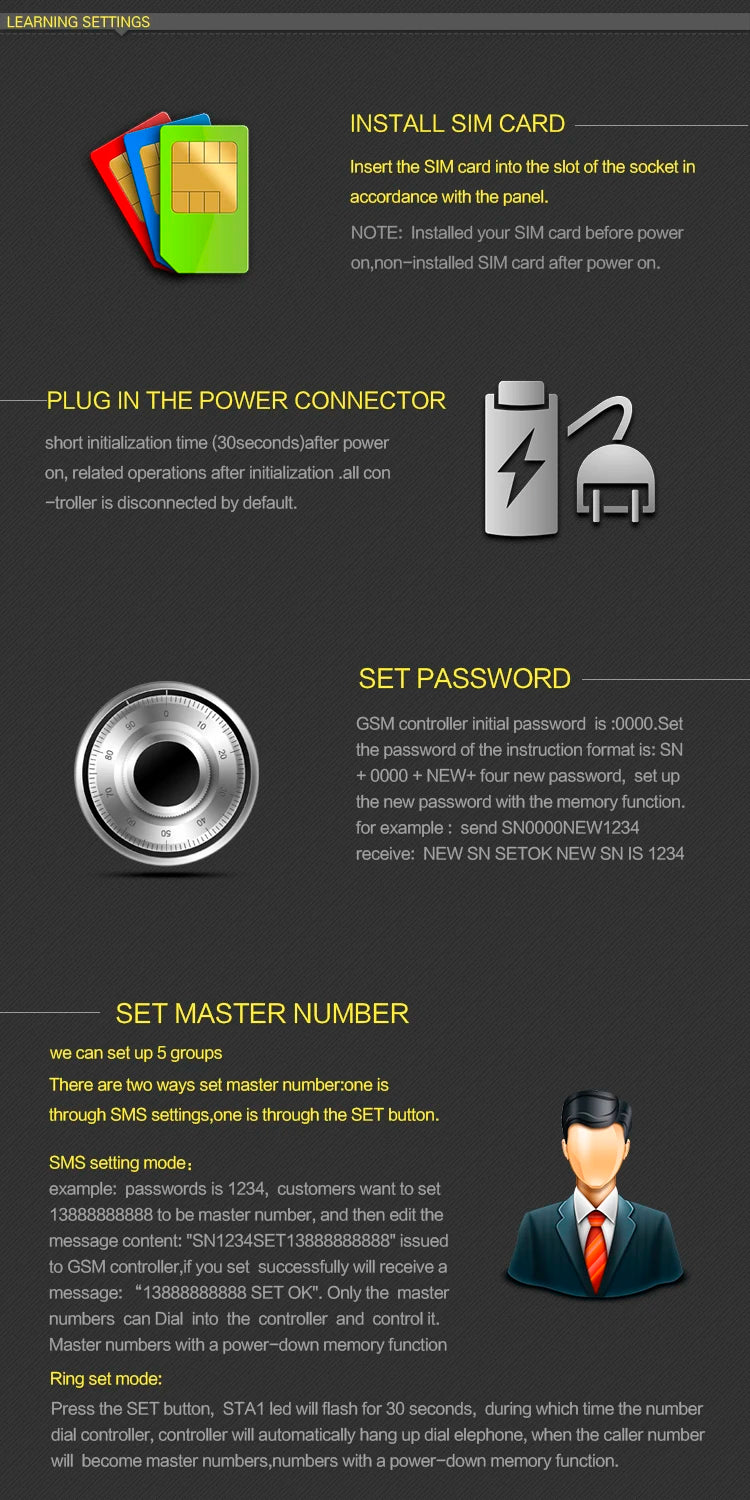 GSM Switch SMS controller 4 relays output GSM Garage Door CL8-GSM Great for control of home electrical devices