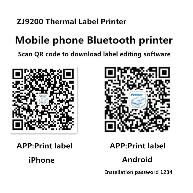 Thermal Barcode Label printers ePacket mini printer USB Bluetooth Printer Print width:40-110mm Electronic Surface Single