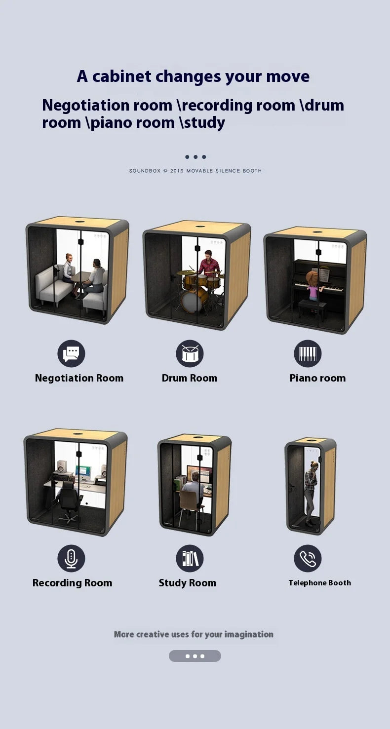 Customized Portable Office Pods Indoor Sound Proof Soundproof Booth Furniture Noise Insulation Phone Booth For Open Office Space