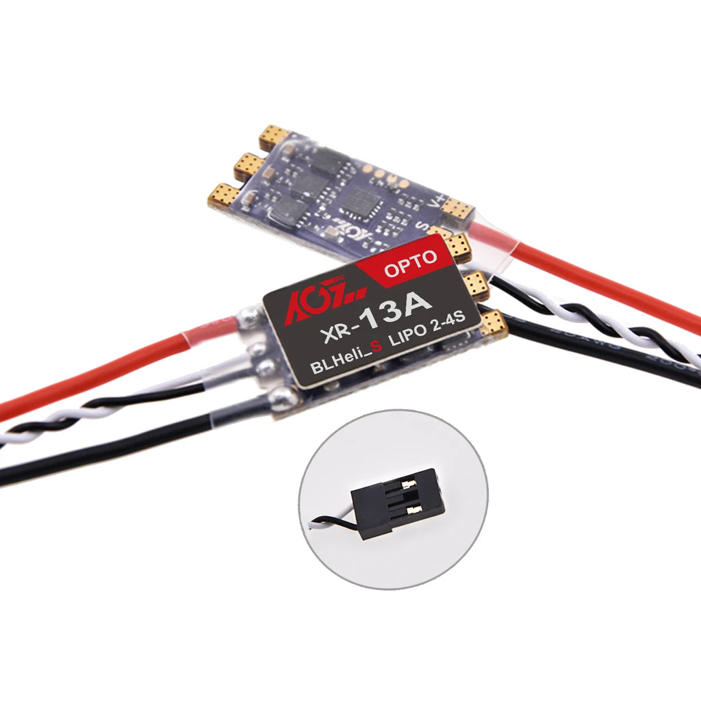 AGFRC XR-13A Brushless 13A ESC DSHOT600 BLHeli_S 2-4S Lipos Electronic Speed Controller for FPV QAV Drone Multirotor Quadcopter