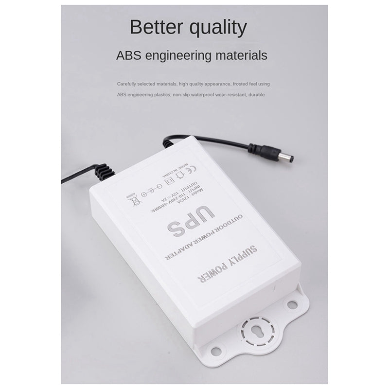 12V-2A Uninterruptible Power Supply for WiFi, Router, Modem, Security Camera Mini UPS Battery Backup Protector EU Plug