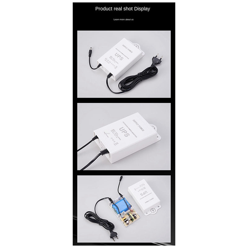 12V-2A Uninterruptible Power Supply for WiFi, Router, Modem, Security Camera Mini UPS Battery Backup Protector EU Plug