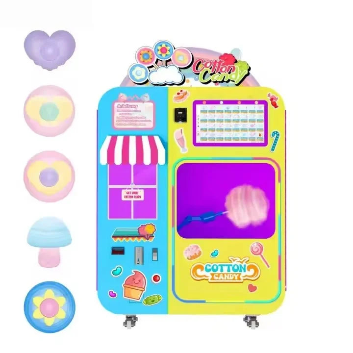 Cotton Candy Machine Robot Factory Customized Commercial Fully Automatic Vending Machine for Shopping Mall Multi-Flavor