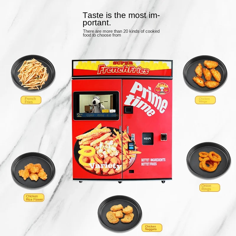 Automatic Intelligent Commercial Unmanned Self-Service French Fries Fried Chicken Vending Machine CNC Services Included