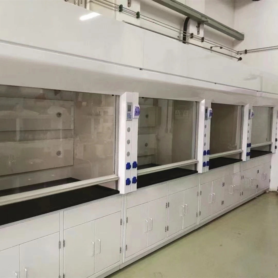 Modern Industrial Steel Laboratory Ventilation Hood Corrosion-Resistant Ducted Fume Chamber Hospital Biology Factory University