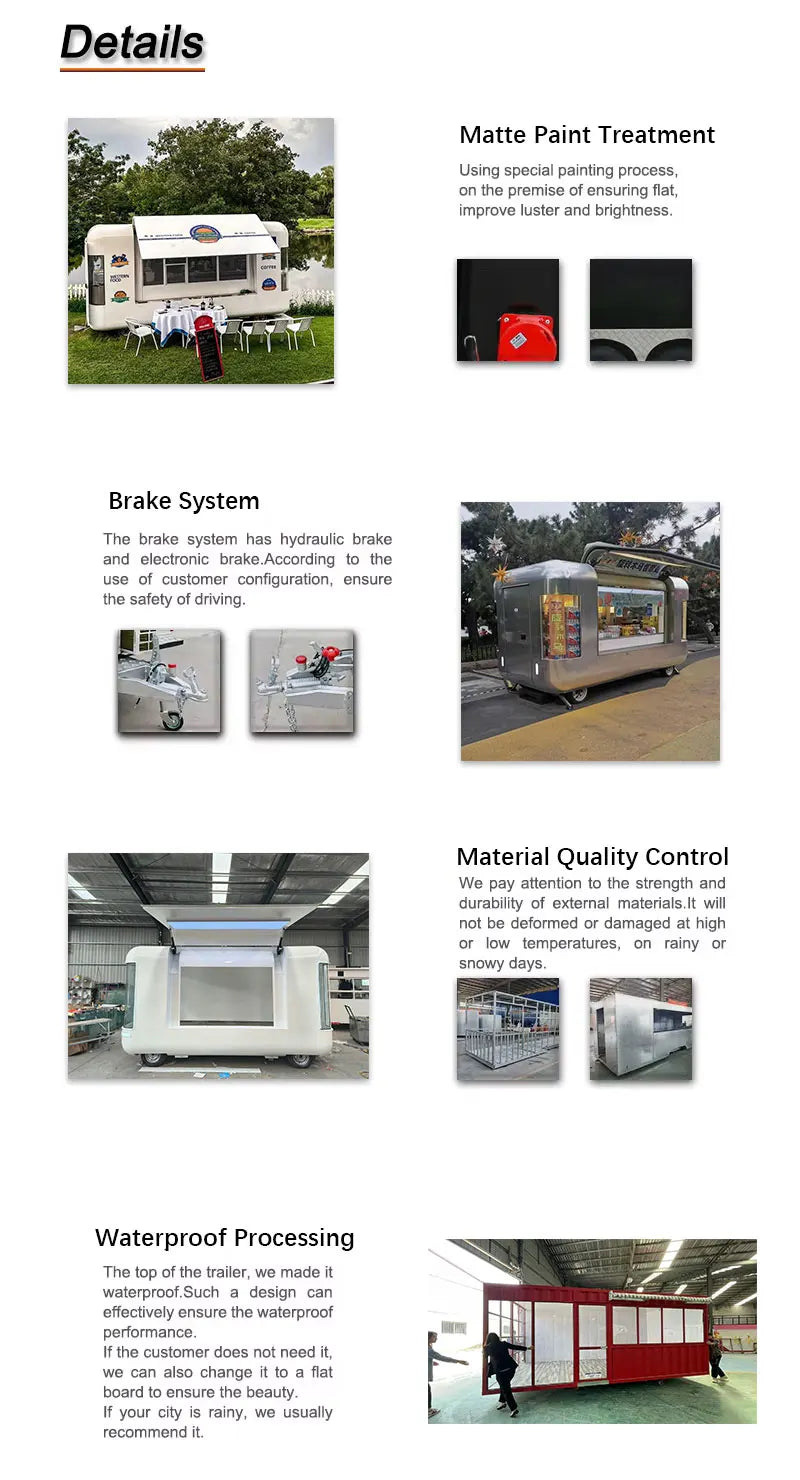 Commercial Hot Sale Food Truck Trailer Fully Equipped Multifunction Mobile Kitchen Customized