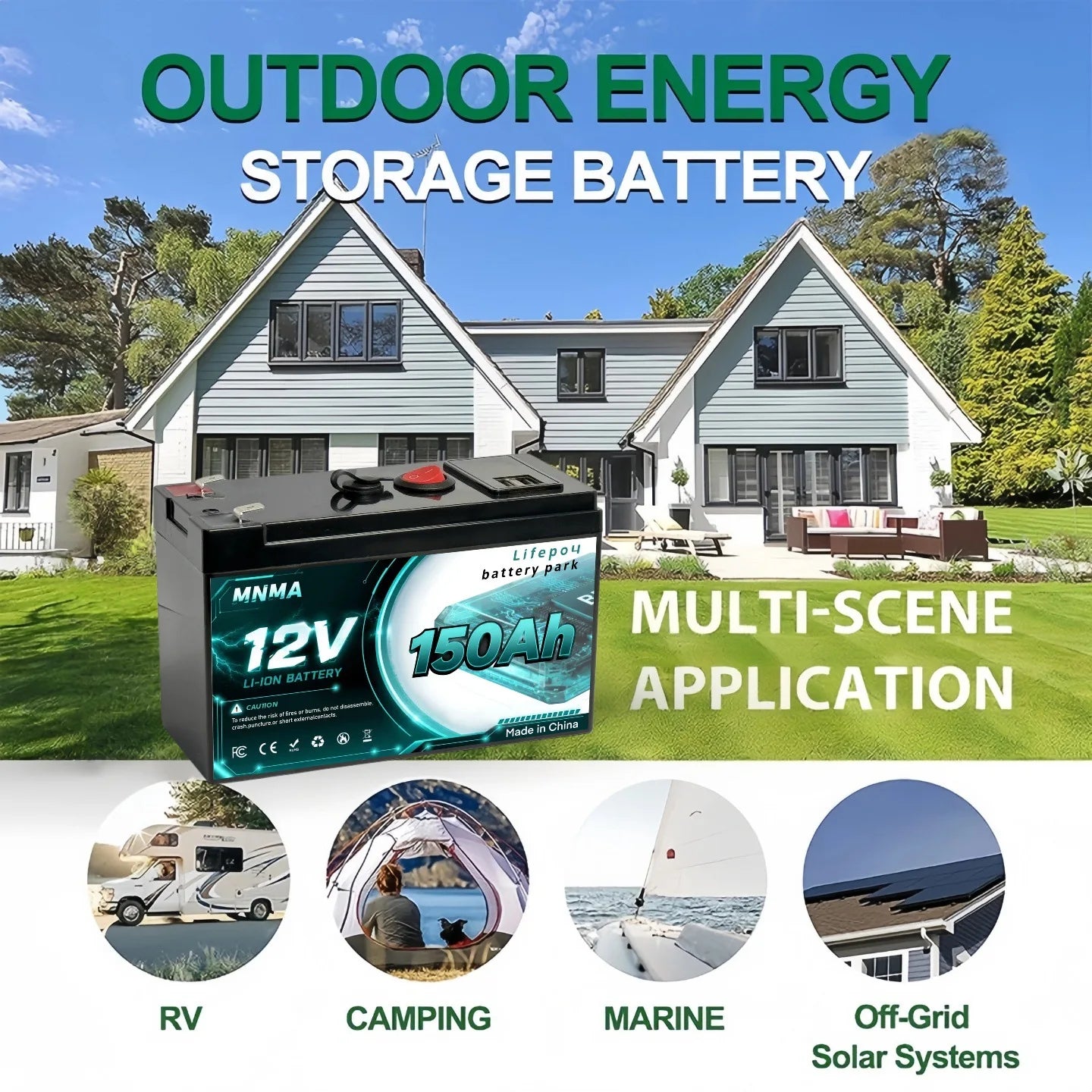 Household Energy Storage Power Supply 12.8V 150Ah LiFePO4 Battery for Household Children's Toy Cars Solar Energy Storage