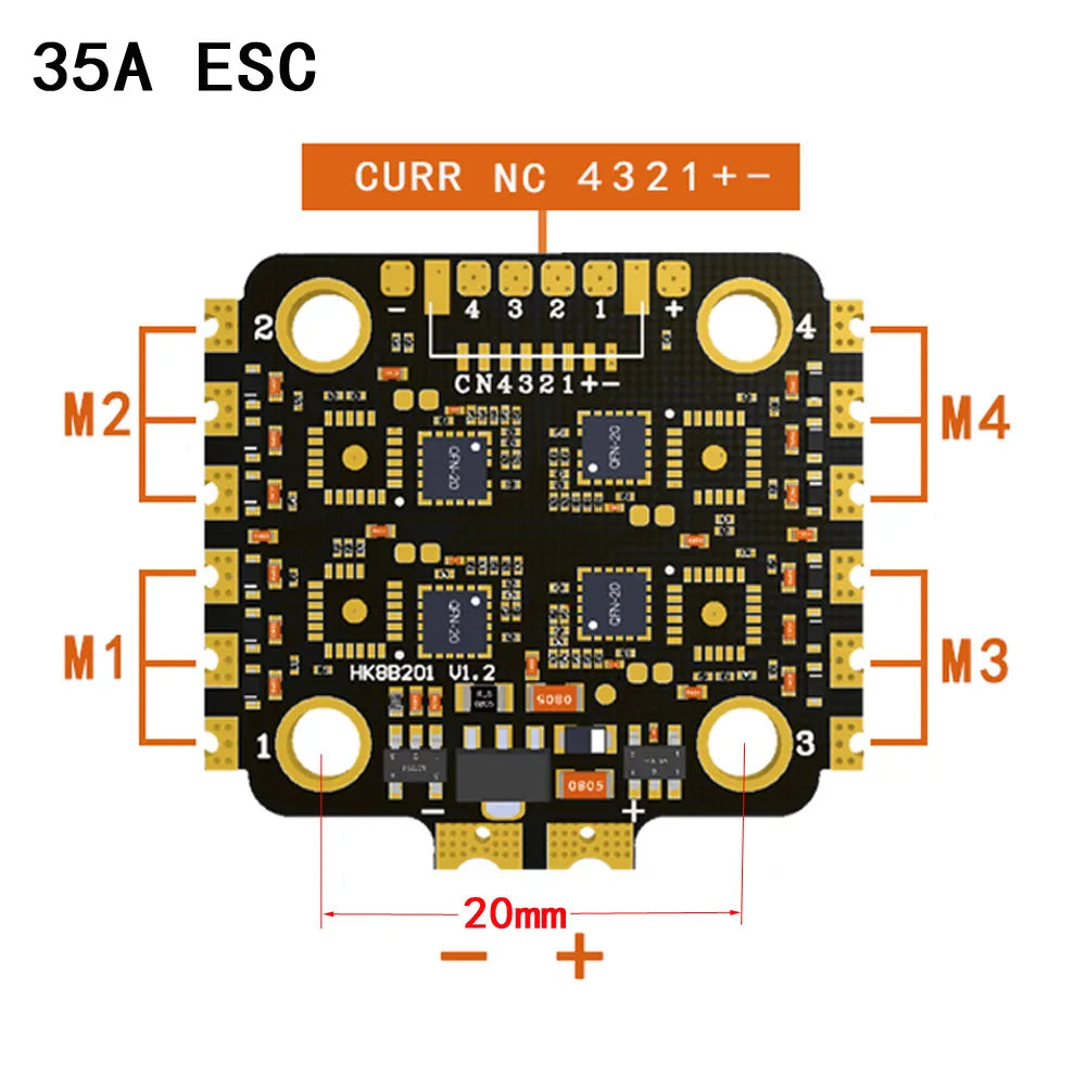 HAKRC 32BIT 40A 60A BLHeli-32 4in 1 ESC Speed Controller 8BIT 15A 25A 35A 45A BLHeli-S DShot150/300/600 STM32F051 Advanced PCB
