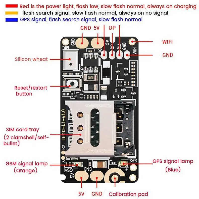 FEDI-GPS Tracker PCBA Module Real Time Tracking Locator Device For Car Kids Elderly Men Anti-Lost Recording Tracker