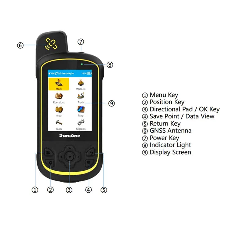2.8 Inches 1408 Channel Android 10 System Handheld RDC20 Receiver RTK GNSS IP68 Rated 4000mAh Battery Multi-Frequency