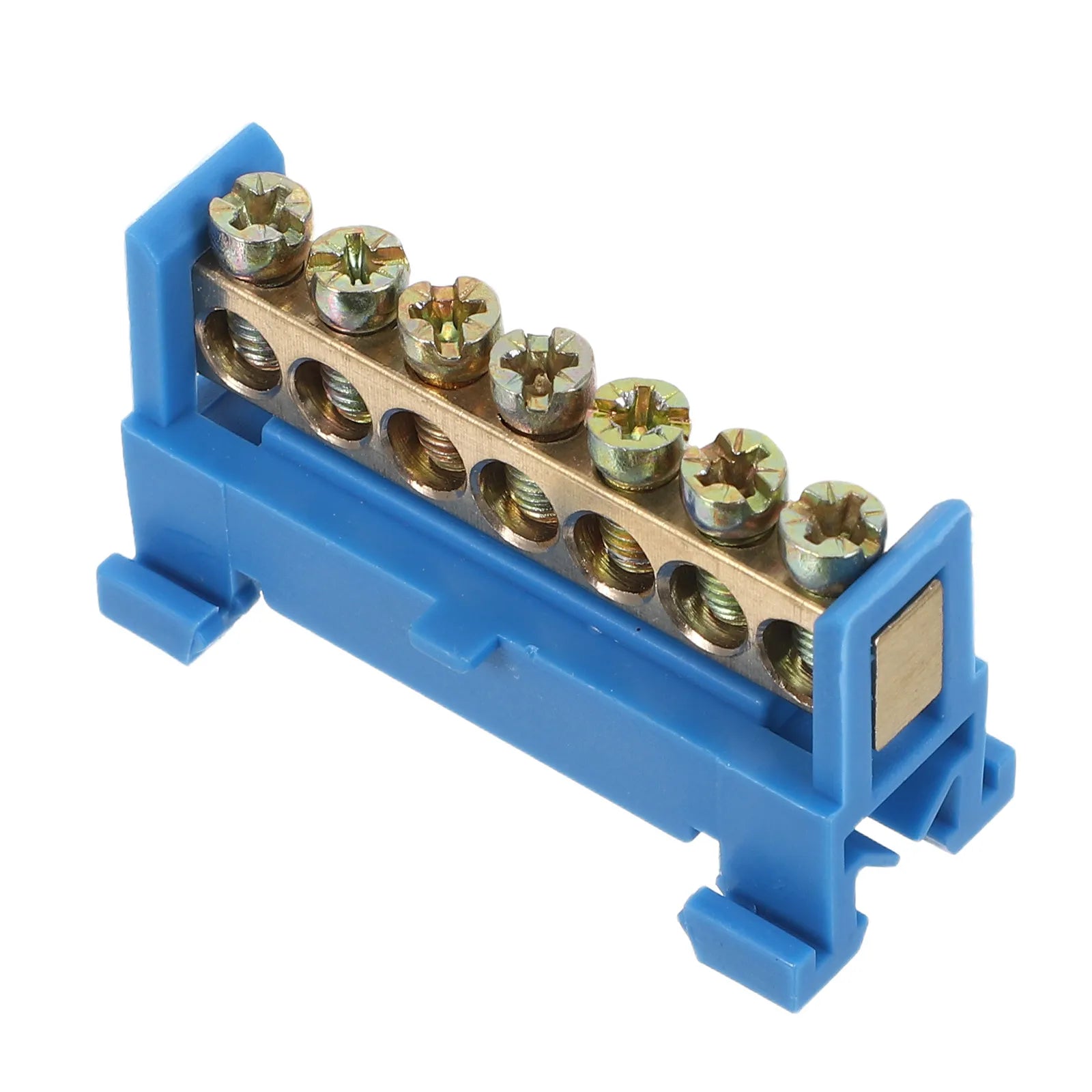 Terminal Block Terminal Bus Bar 7 Positions Screw Grounding Strip Block Din Rail Type Bottom Seat Electrical Terminal Strip