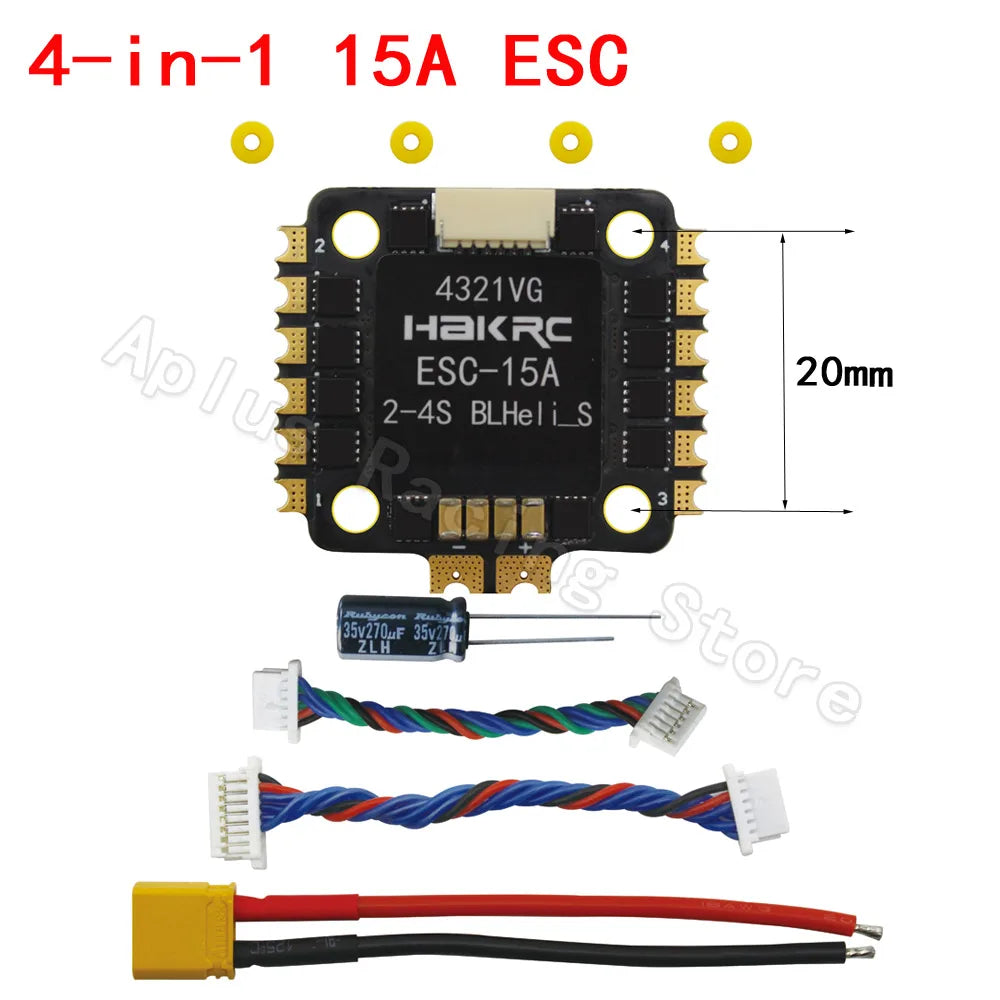HAKRC 32BIT 40A 60A BLHeli-32 4in 1 ESC Speed Controller 8BIT 15A 25A 35A 45A BLHeli-S DShot150/300/600 STM32F051 Advanced PCB
