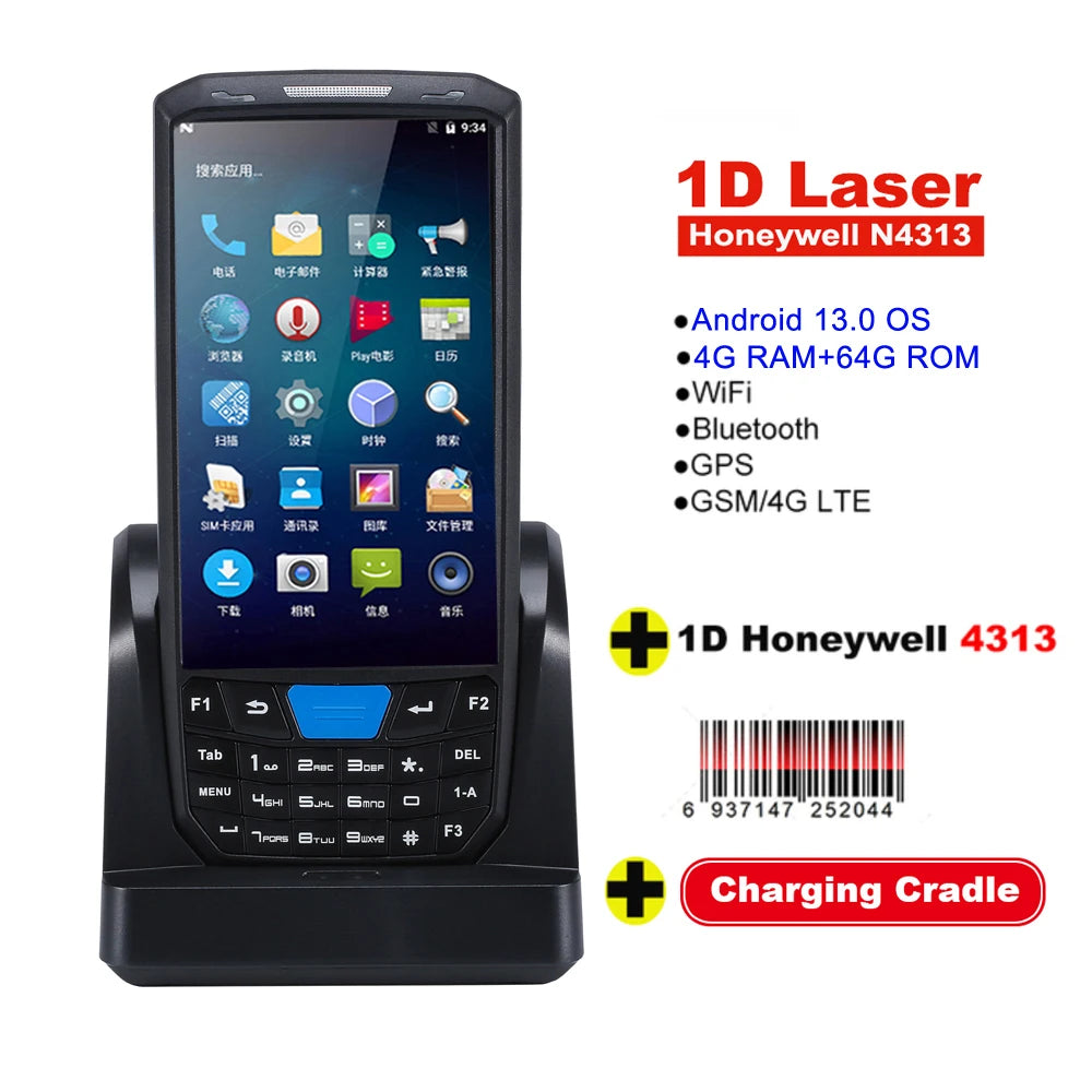 RUGLINE PDA Android Handheld Terminal Honeywell Barcode Scanner 1D 2D QR Portable Data Collector Terminal Device With 4G NFC