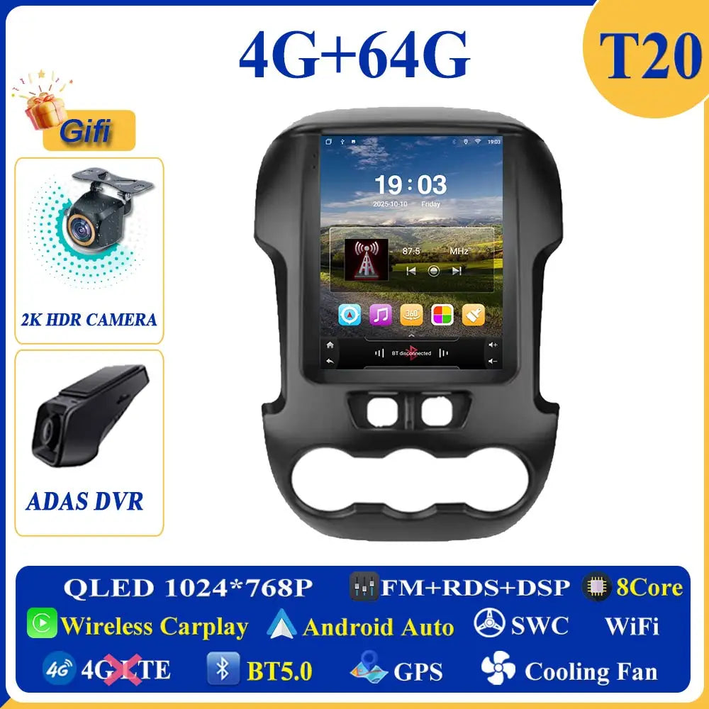 9.7 inch Android 16 Car For Ford Ranger 2012 2013 2014 2015 GPS Navigation High-performance CPU DVD Player Car Stereo Head Unit