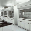 Modern Industrial Steel Laboratory Ventilation Hood Corrosion-Resistant Ducted Fume Chamber Hospital Biology Factory University