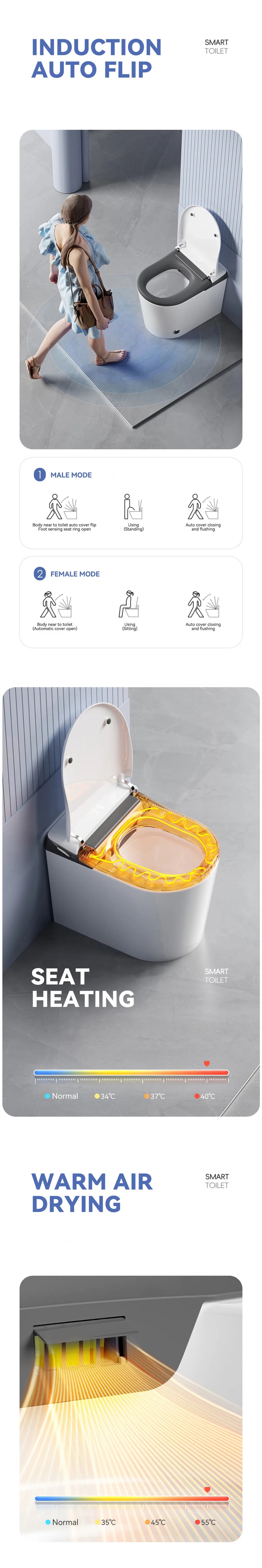 High-End Modern Foot Sensor Flush Innovation Floor Mounted Intelligent Commode Toilet Water Closet Intelligent Smart WC Toilet