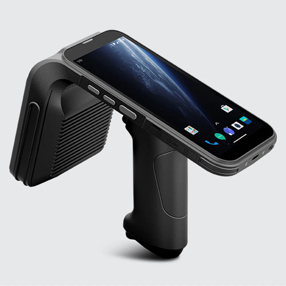 6 Inch Rugged Android PDA Barcode Scanner UHF Rfid Reader Antenna Mobile Industrial Handheld Terminal with Fingerprint Reader