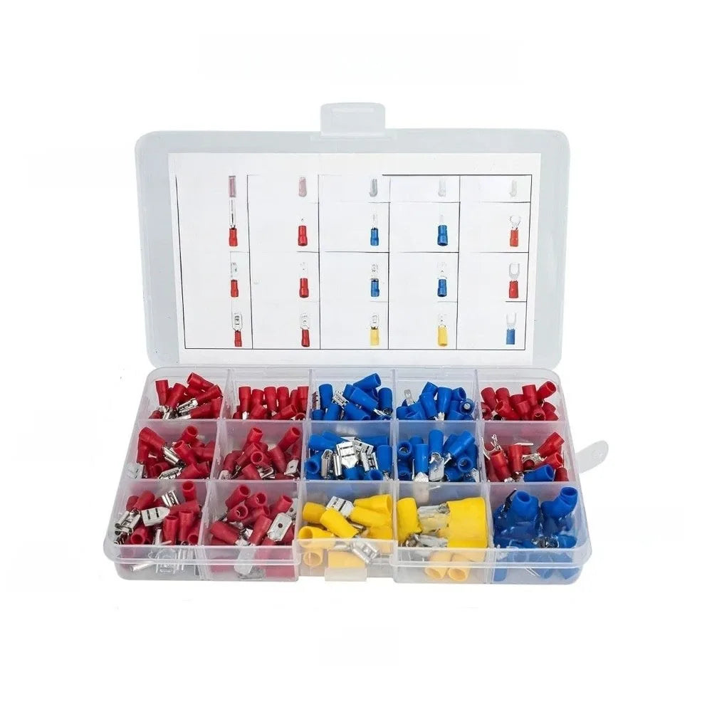 280pcs Multicolor Wire Terminal Tinplate OT Type Cold Pressure Terminal Set Round Lug Bare Nose Lugs Circular Crimping Terminal