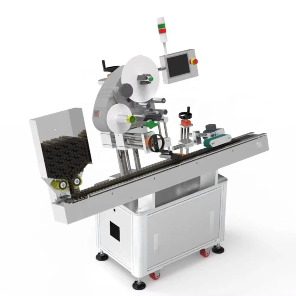 Automatic Tube Labeling Machine Tube Labeler Tube Label Applicator with Feeder and Printer