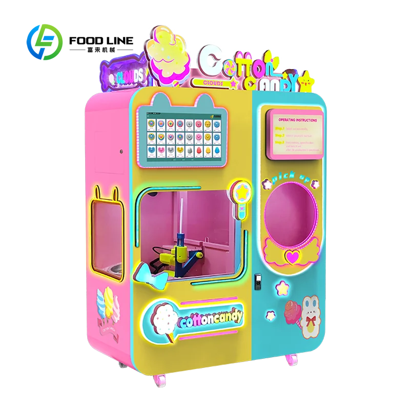 Customized Commercial Cotton Candy Vending Machine Full Automatic High Efficiency Mall Park Hot Selling Business Unit