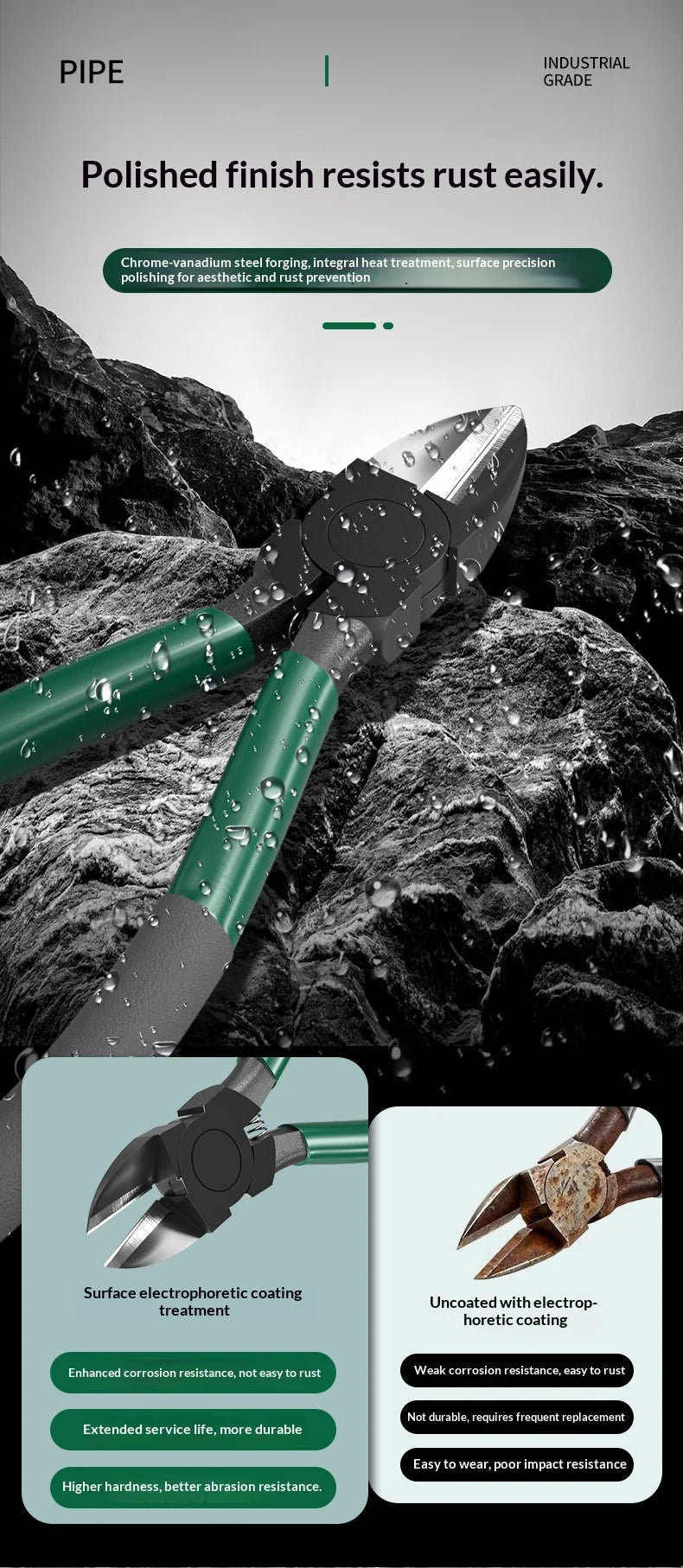 Industrial Thousand a for Electrician Wires Terminals Special Pliers Mouth Cutters High Side Small Diagonal Grade Hardness Abi