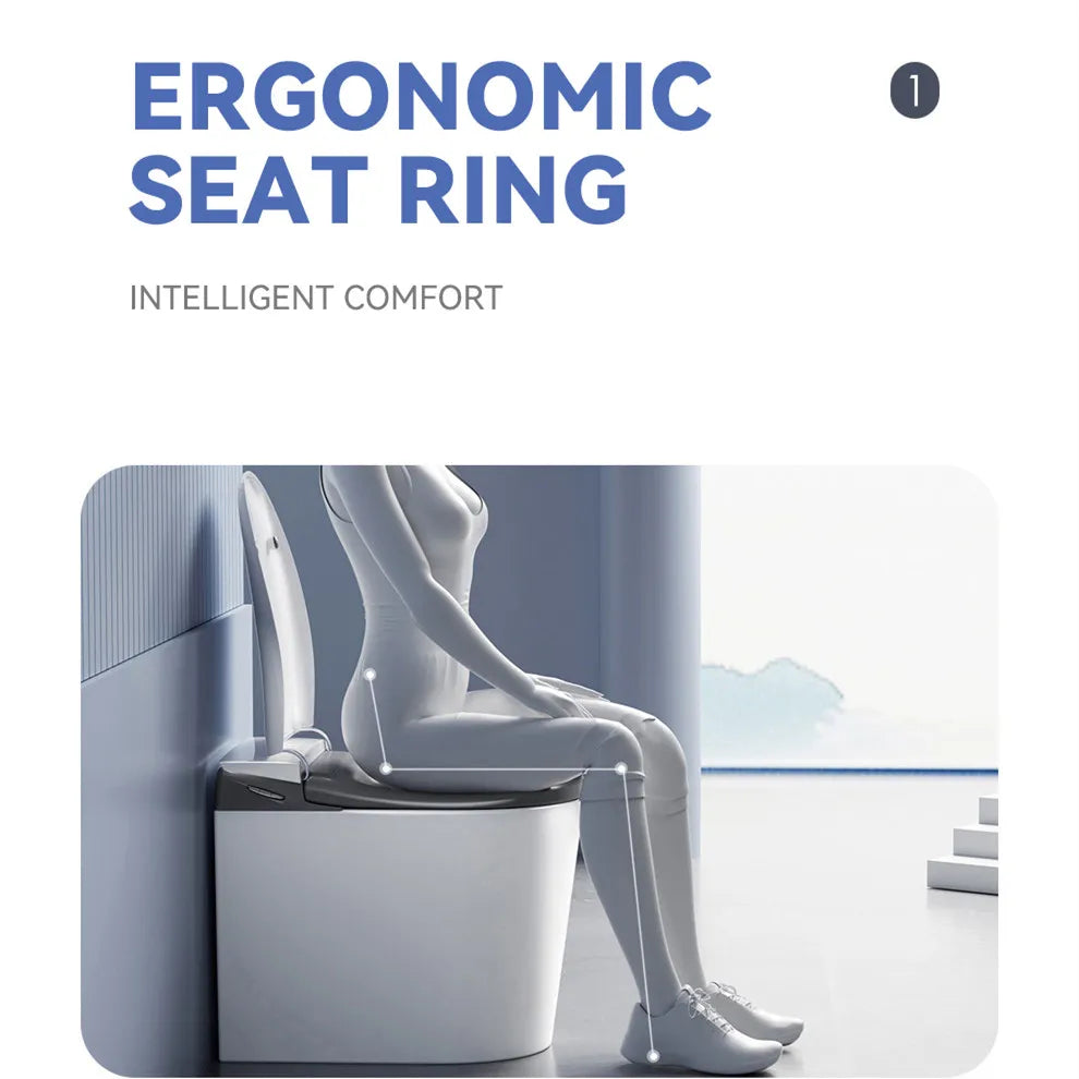 High-End Modern Foot Sensor Flush Innovation Floor Mounted Intelligent Commode Toilet Water Closet Intelligent Smart WC Toilet