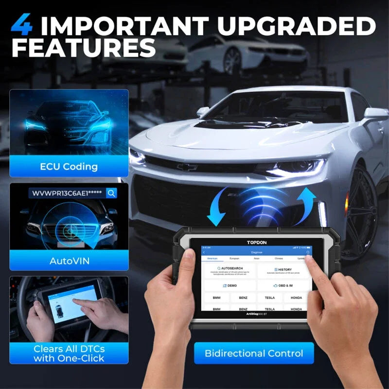 TOPDON AD900BT 2026 Newest Obd2 Scanner Bidirectional Full System Diagnostic Tool with ECU Coding 28+ Reset 3 Years Free Update