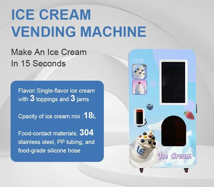 Customized Remote-Managed Ice Cream Vending Machine Factory Direct Smart Management High Output Cooling Safe Use For Business