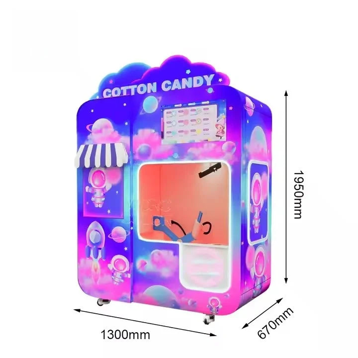 Cotton Candy Machine Robot Factory Customized Commercial Fully Automatic Vending Machine for Shopping Mall Multi-Flavor