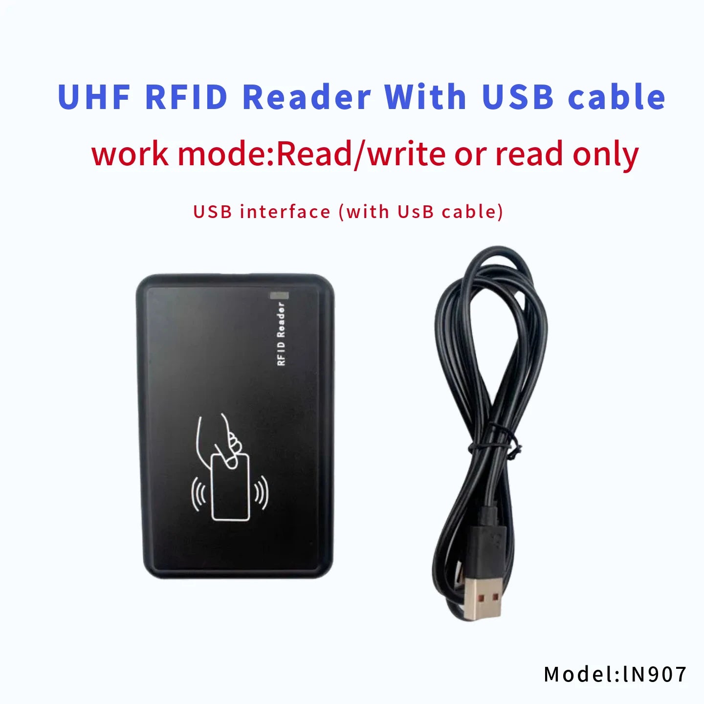 UHF RFID Reader Writer 860-960MHz Plug&Play USB Scanner for Android/iOS - Portable RFID Inventory Scanner with 5m Re
