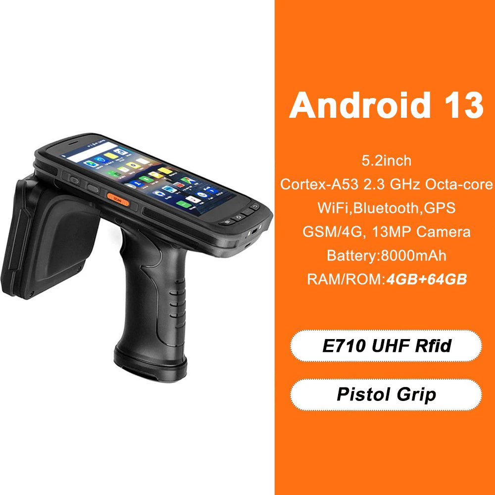 Portable Logistics Handheld PDA Android 13 4G RAM 64G ROM Barcode Scanner 4G LTE WiFi Rugged Data Collector Chainway C72