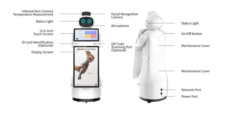 Customized Commercial Reception Smart Robot - New Big Screen AI Intelligent Humanoid Welcome Service Robot