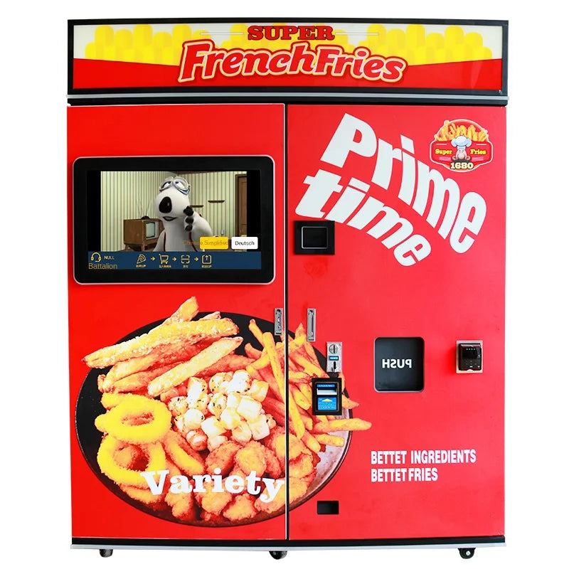 Automatic Intelligent Commercial Unmanned Self-Service French Fries Fried Chicken Vending Machine CNC Services Included