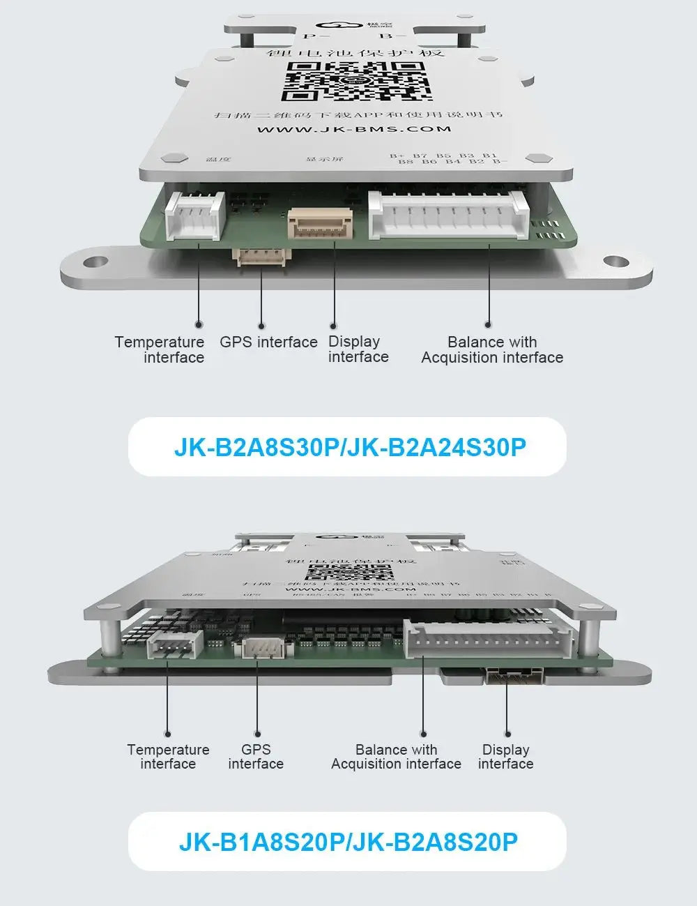 Smart BMS BD6A8S10P 4S 5S 6S 7S 8S 12V 24V Battery With 0.6A Active Balance BMS LiFePO4 Li-ion LTO Battery Storage Bluetooth BMS